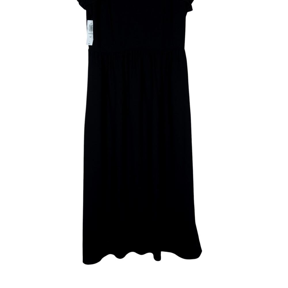 Wilfred by Aritzia Womens Fleurette Midi Dress 2 Black Ruffle Sleeve Dressy - Picture 5 of 16